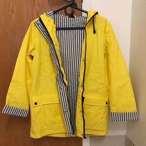 Yellow Hooded Raincoat Topshop